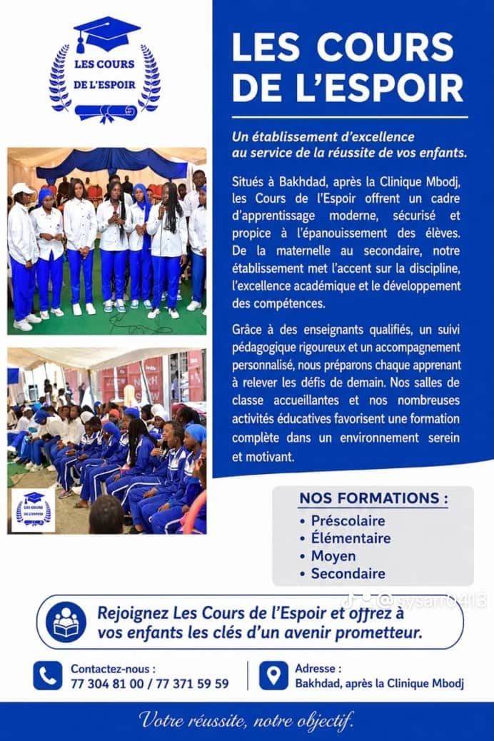 Affiche de présentation de l'établissement